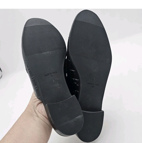 Aqua Womens Gina Loafer Mules Leather Croc Print Slip On Round Toe Black 6M - Picture 10 of 10